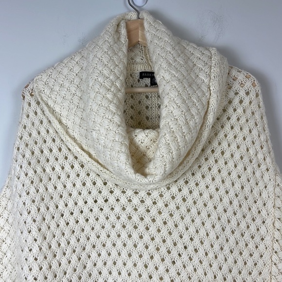 Parkhurst Ivory Pullover Poncho Sweater Dress Sz s/m Cowl Collar Wool Alpaca - Picture 3 of 7
